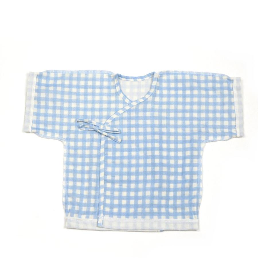短肌着 ベビー ガーゼ オーガニックコットン Wガーゼ 男の子女の子 ギンガムチェック 日本製 |  | 02