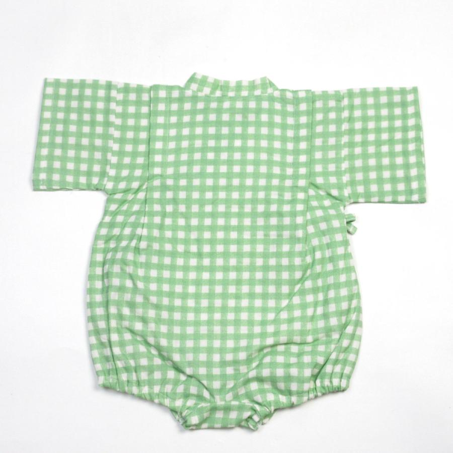 ロンパース ガーゼ ベビー甚平 ギンガムチェック Wガーゼ オーガニック 日本製 |  | 12