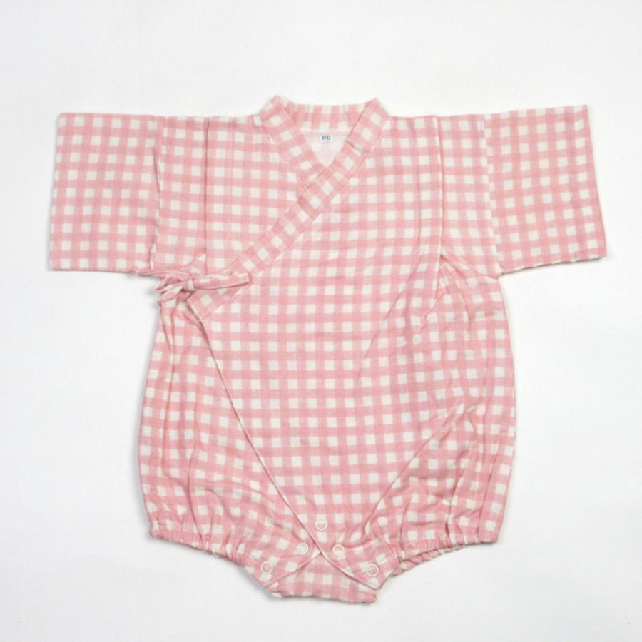 ロンパース ガーゼ ベビー甚平 ギンガムチェック Wガーゼ オーガニック 日本製 |  | 04