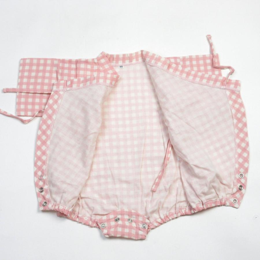 ロンパース ガーゼ ベビー甚平 ギンガムチェック Wガーゼ オーガニック 日本製 |  | 16