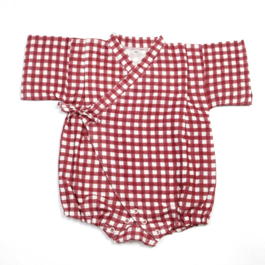 ロンパース ガーゼ ベビー甚平 ギンガムチェック Wガーゼ オーガニック 日本製 |  | 05