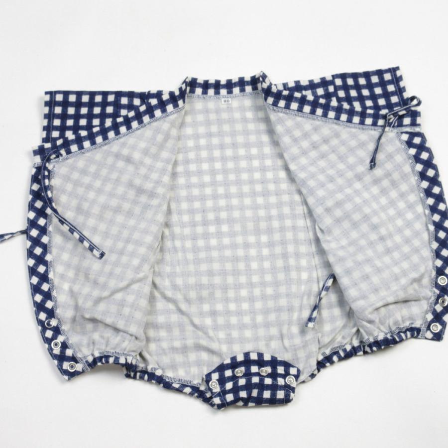 ロンパース ガーゼ ベビー甚平 ギンガムチェック Wガーゼ オーガニック 日本製 |  | 07