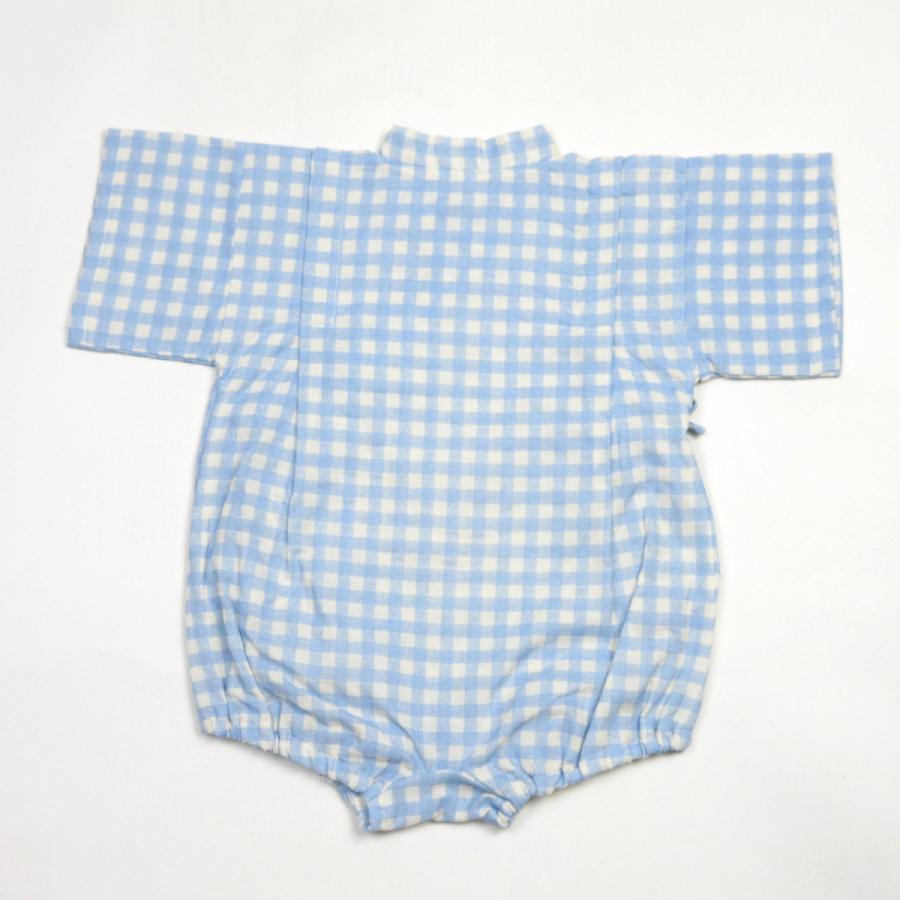 ロンパース ガーゼ ベビー甚平 ギンガムチェック Wガーゼ オーガニック 日本製 |  | 09