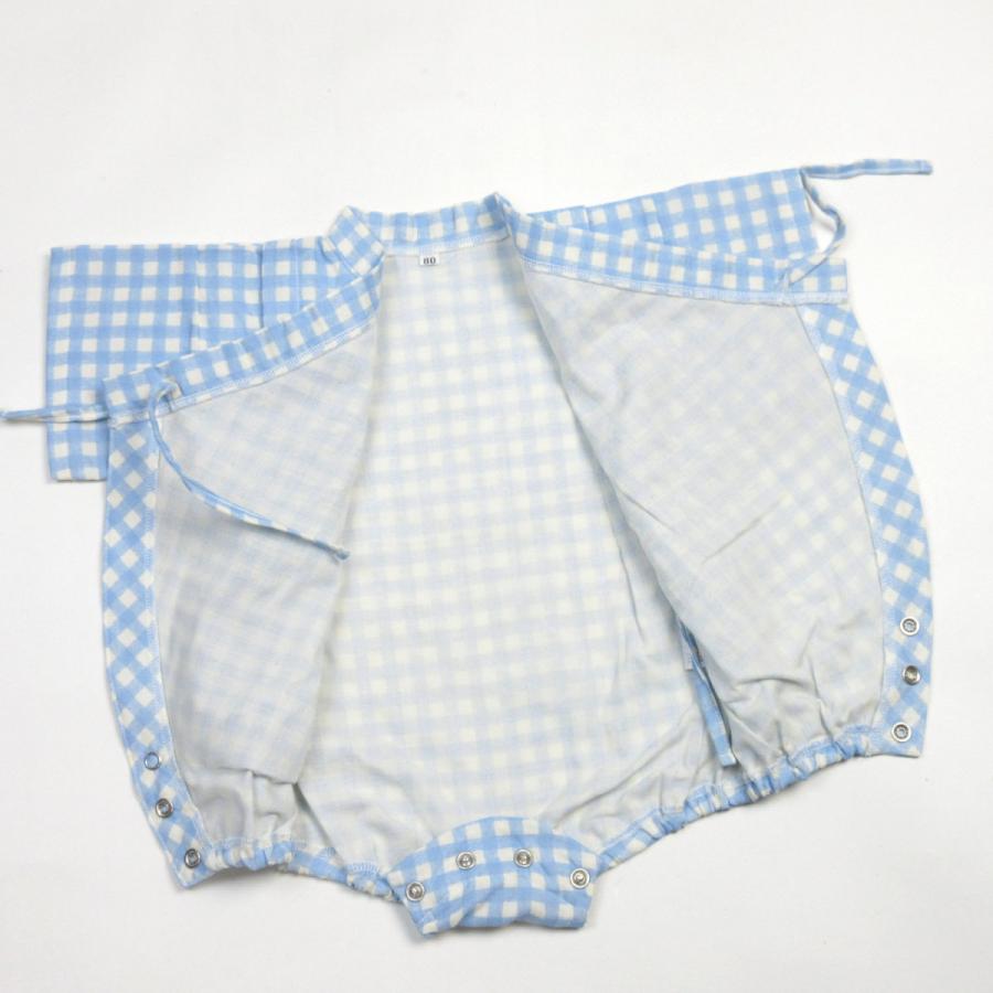 ロンパース ガーゼ ベビー甚平 ギンガムチェック Wガーゼ オーガニック 日本製 |  | 10