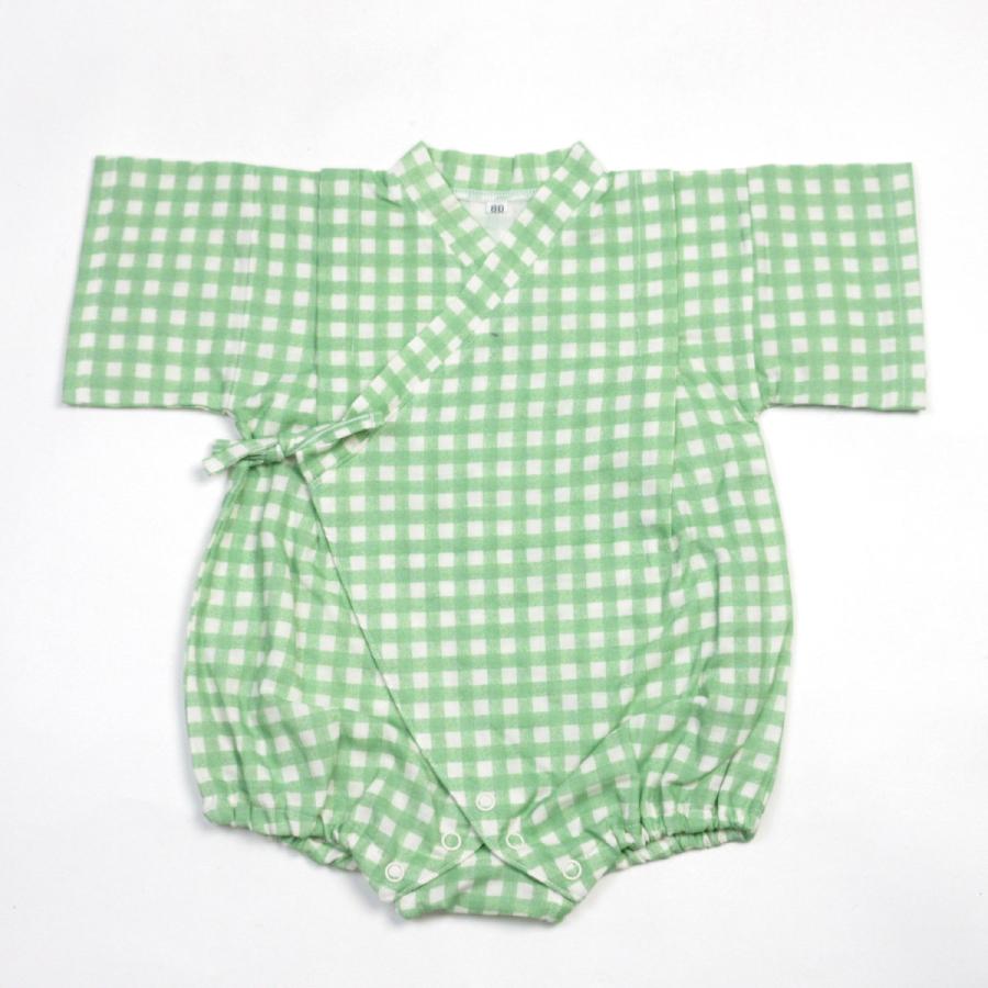 ロンパース ガーゼ ベビー甚平 ギンガムチェック Wガーゼ オーガニック 日本製 |  | 03