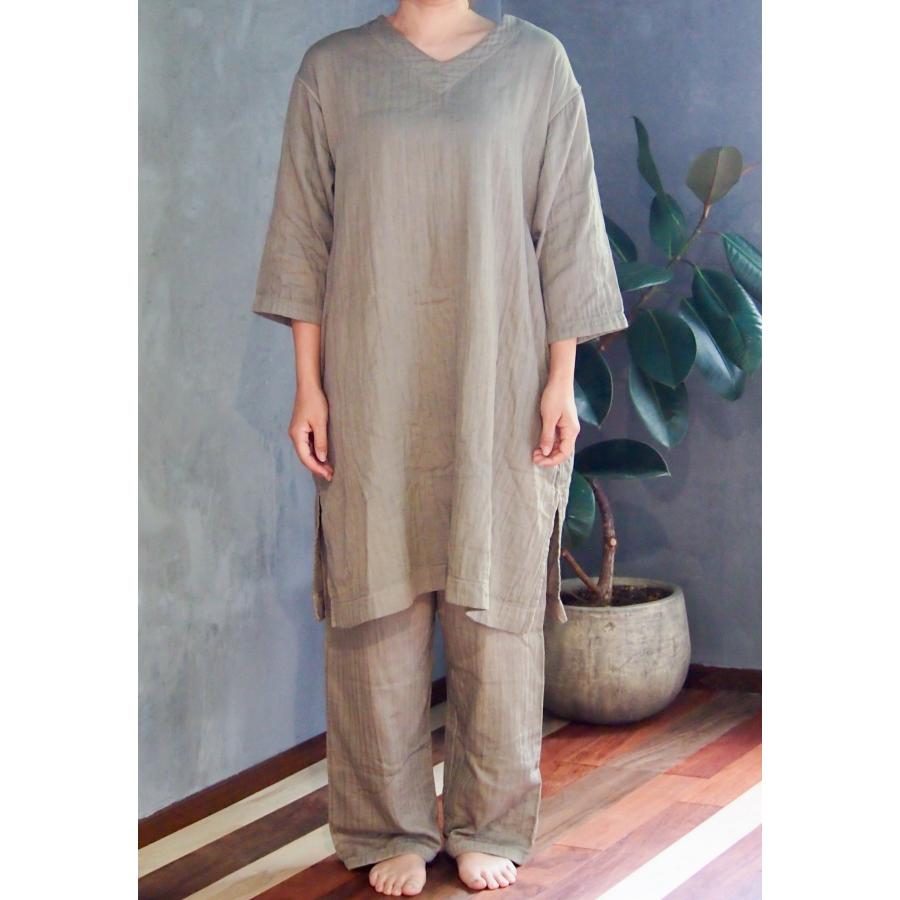 へリンボンガーゼ 和ざらし 草木染め パジャマ ワンピース リラックス効果 ルームウェア |  | 10