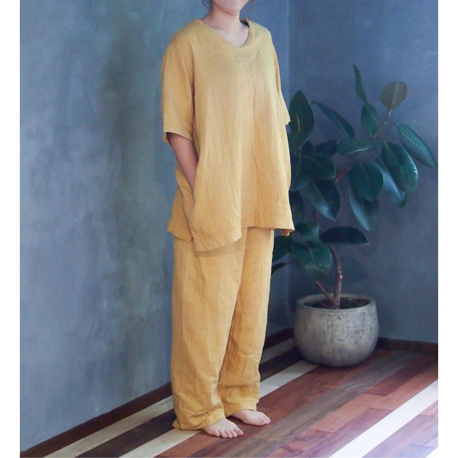 へリンボンガーゼ 和ざらし 草木染め パジャマ ワンピース リラックス効果 ルームウェア |  | 02