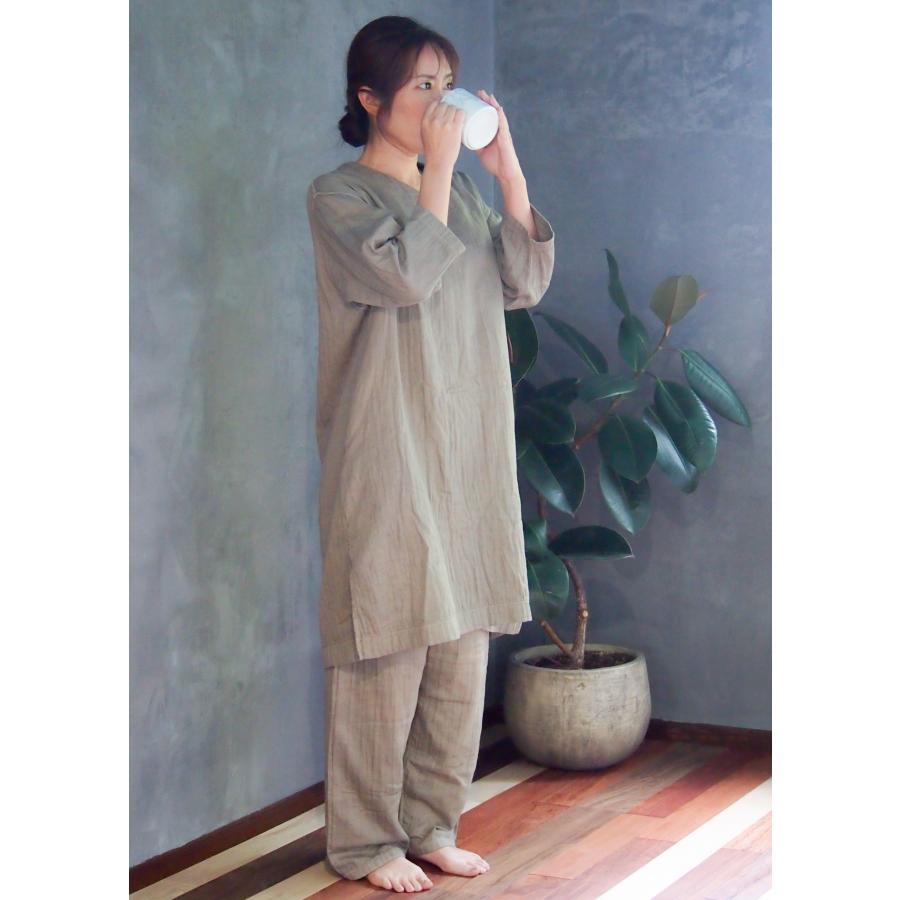 へリンボンガーゼ 和ざらし 草木染め パジャマ ワンピース リラックス効果 ルームウェア |  | 09