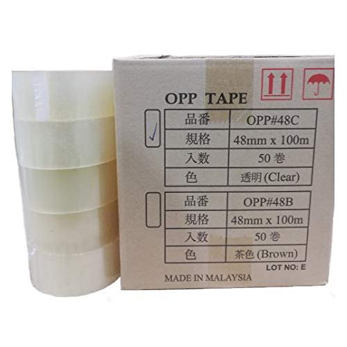 5ケース（250巻）セット　OPPテープ　厚み48μ　×　長さ100m　1ケース50巻入り　巾48mm　×　(透明)