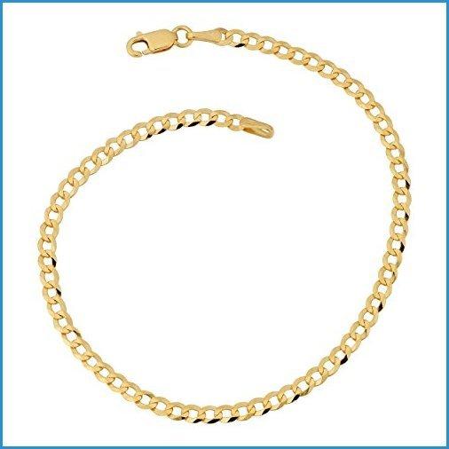 人気ブランドを 新品10 K黄色ゴールド3 Mmハイポリッシュ縁石リンクアンクレット 並行輸入品 新作モデル Artech Mi It
