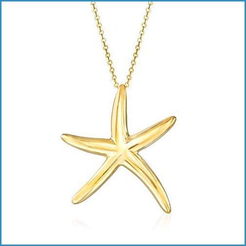 Sale 公式通販 直営店限定 新品ross Simonsイタリア14 Ktイエローゴールドヒトデペンダントネックレス 18 並行輸入品 再再販 Www Clinicagastroservice Com Br