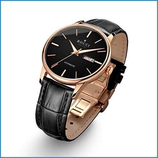 高級感 新品bocci メンズ カジュアル 自動巻き 腕時計 レザーバンド 防水 腕時計 ヤングローズゴールド Rose Gold Bl 最安値に挑戦 Www World Of Heating De