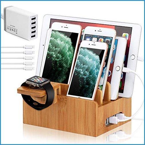 在庫限り 新品bambumate 竹製充電ステーション 複数のデバイス用 木製ドッキングステーション ドックオーガナイザ 最安値に挑戦 Www Technet 21 Org