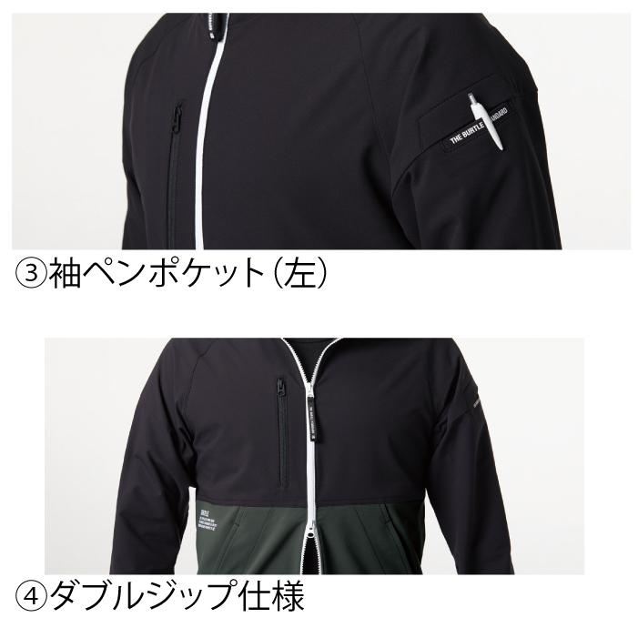 バートル BURTLE 作業着 9515 フーディジャケット S-XL 作業服 おしゃれ 春夏 ストレッチ JIS適合制電 吸汗速乾 9512対応 爆買 | BURTLE | 06