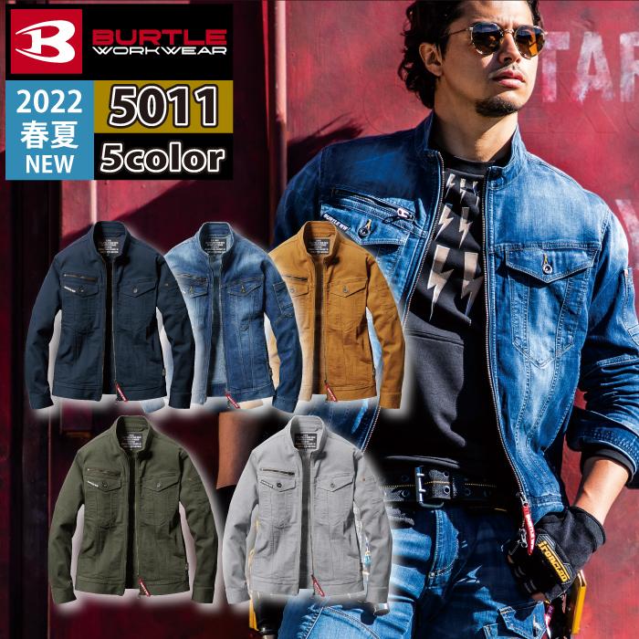 バートル BURTLE 作業着 5011 ジャケット 4L 作業服 春夏 ストレッチ ユニセックス 接触冷感 タフ スリム コーデュラ 爆買 | BURTLE