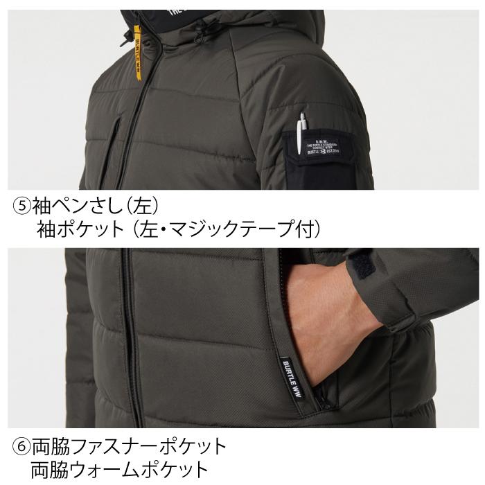 バートル BURTLE 作業着 防寒着 5030 防寒フーディジャケット 3XL 秋冬用 薄手 撥水 防風 保温 ユニセックス 作業服 爆買 | BURTLE | 07
