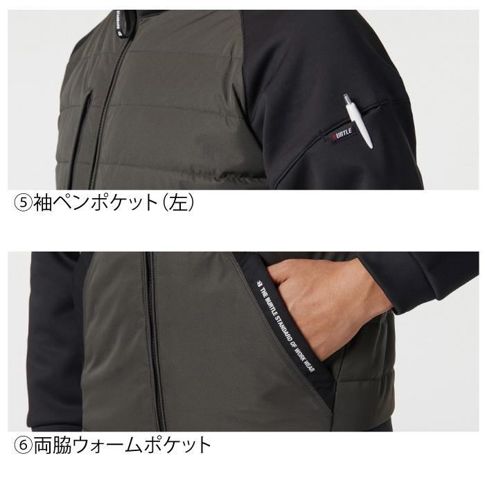 バートル BURTLE 作業着 防寒着 3210 防風フーディジャケット XXL 秋冬用 ユニセックス TC500サーモクラフト電熱パッド対応商品 作業服 爆買 | BURTLE | 07
