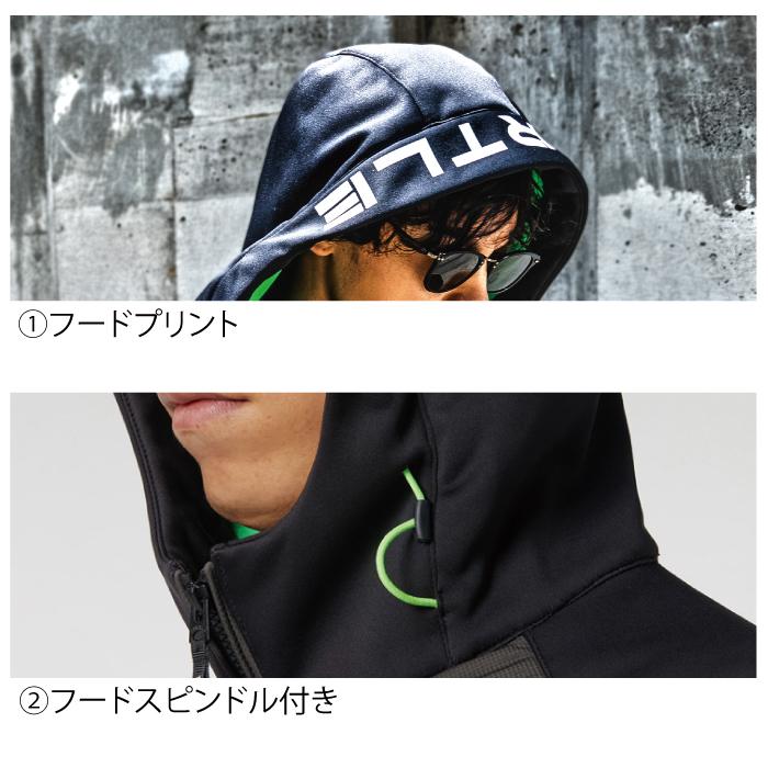 バートル BURTLE 作業着 防寒着 L3210 防風フーディジャケット 秋冬用 ユニセックス TC500サーモクラフト電熱パッド対応 爆買 | BURTLE | 05