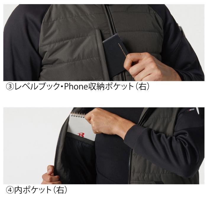 バートル BURTLE 作業着 防寒着 L3210 防風フーディジャケット 秋冬用 ユニセックス TC500サーモクラフト電熱パッド対応 爆買 | BURTLE | 06