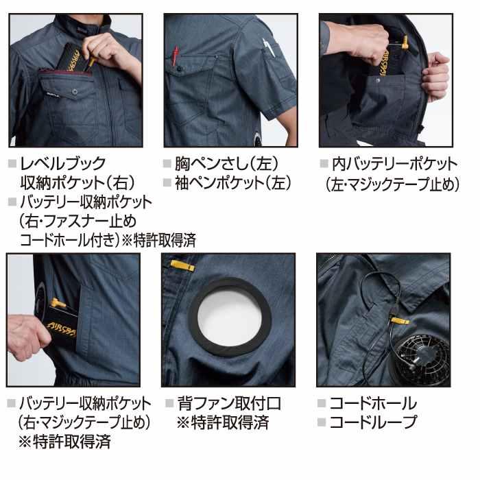 バートル BURTLE 作業着 エアークラフト AC7146 AC半袖ブルゾン 3XL 作業服 単品 7041 7042対応 | BURTLE | 06