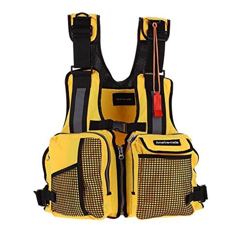 釣り 多機能 フィッシングベスト ライフジャケット フローティングベスト 多機能 ライフジャケット マルチポケット ブルベリの釣り 呼び子付き 反射ストリップ 強い浮力 調節可能 ブルベリ