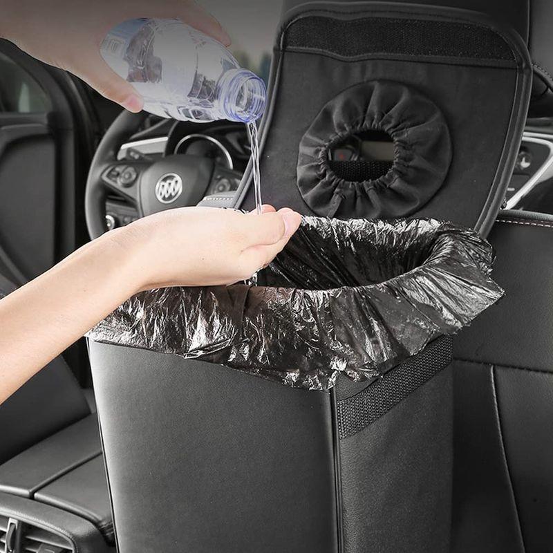 値下げ Durasiko 品質版 車用ゴミ箱 車用収納ケース 折り畳み式 蓋付き 倒れない 漏れ防止 大容量 耐久性収納簡単 Pu製 多機能 ひも蓋 Elyazma Org