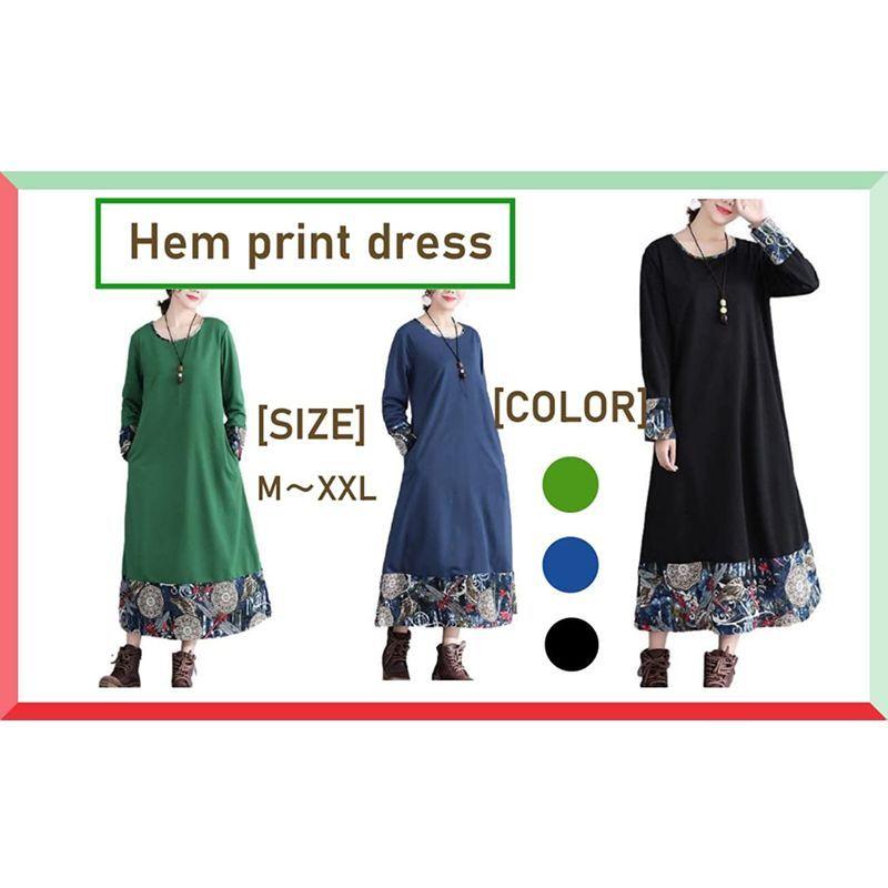 売り切れ必至 バイ ろんぐ レトロ カバー 体型 長袖 ワンピース ニブンノイチプラス カラー Xl 黒 レディース タトゥーシール Www We Job Com