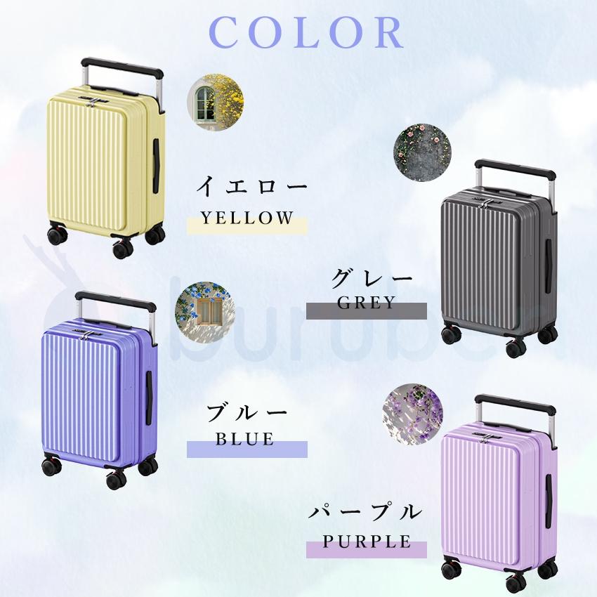 スーツケース フロントオープン キャリーケース 片開き 機内持ち込み