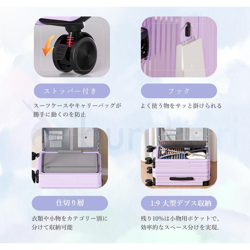 スーツケース フロントオープン キャリーケース 片開き 機内持ち込み