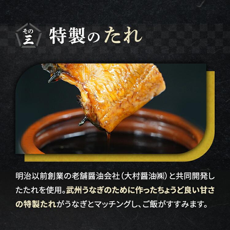 武州うなぎ 丑の日 国産 蒲焼 (超特大) 3尾 約200g(198g~)以上の大きさ