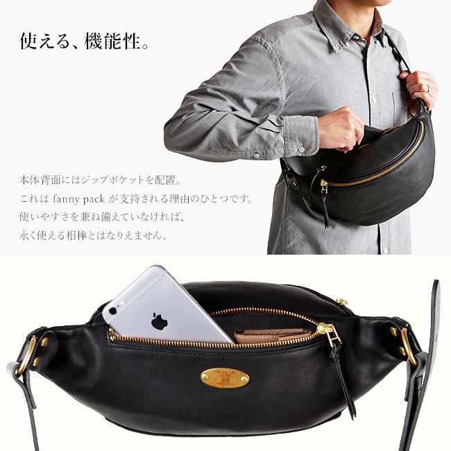 SLOW スロウ ルボーノ ファニーパック黒 レザーファニーパック SLOW（スロウ） バッグ ボディバッグ ウエストバッグ 日本製 本革