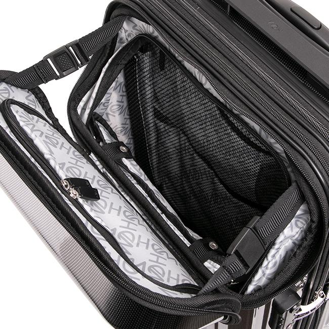 HeM ヘム スーツケース 機内持ち込み Sサイズ 36L/43L 軽量 小型 小さめ 拡張機能付き フロントオープン トップオープン キャリーケース リム 39-506の画像