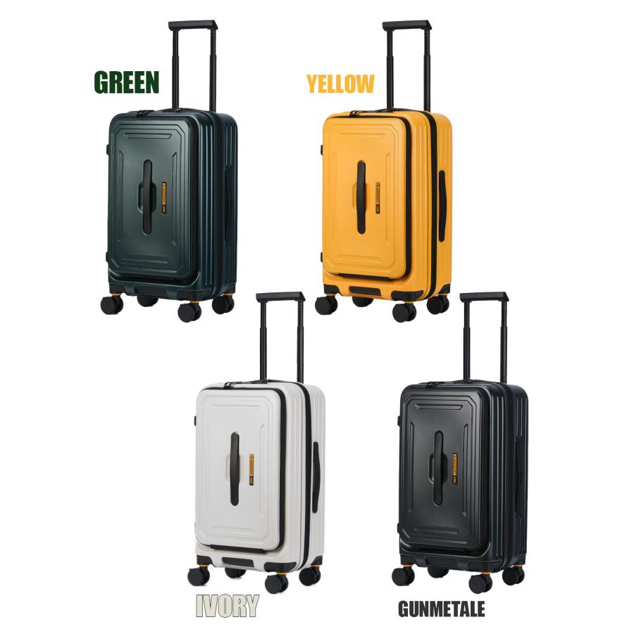 スーツケース キャリーケース 【Ｌ】イエロー 90L 拡張機能付 旅行 出張 5LAKES＆MT スーツケース Mサイズ 45L/54L フロントオープン 拡張機能