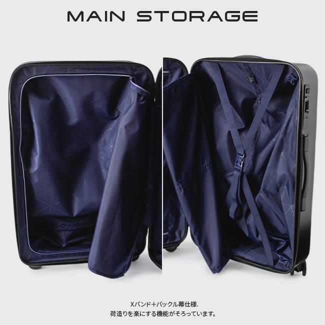 スーツケース Mサイズ 60L トップオープン フロントオープン