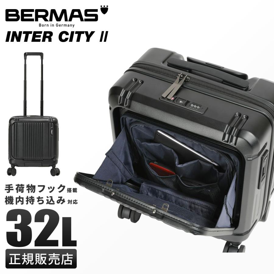 商品レビューで+5%｜バーマス インターシティ2 プロ スーツケース Sサイズ SS 32L 機内持ち込み フロントオープン ストッパー付き USBポート付き 静音 BERMAS INTER CITY2 PRO 60565 キャリーケース キャリーバッグ BERMAS（バーマス） インターシティ2 プロ スーツケース Sサイズ SS