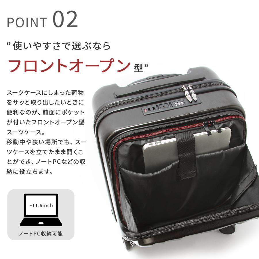 前面開口型ノートパソコン収納可能スーツケース（24インチ） バジェックス スーツケース 機内持ち込み Sサイズ SS 24L 小型