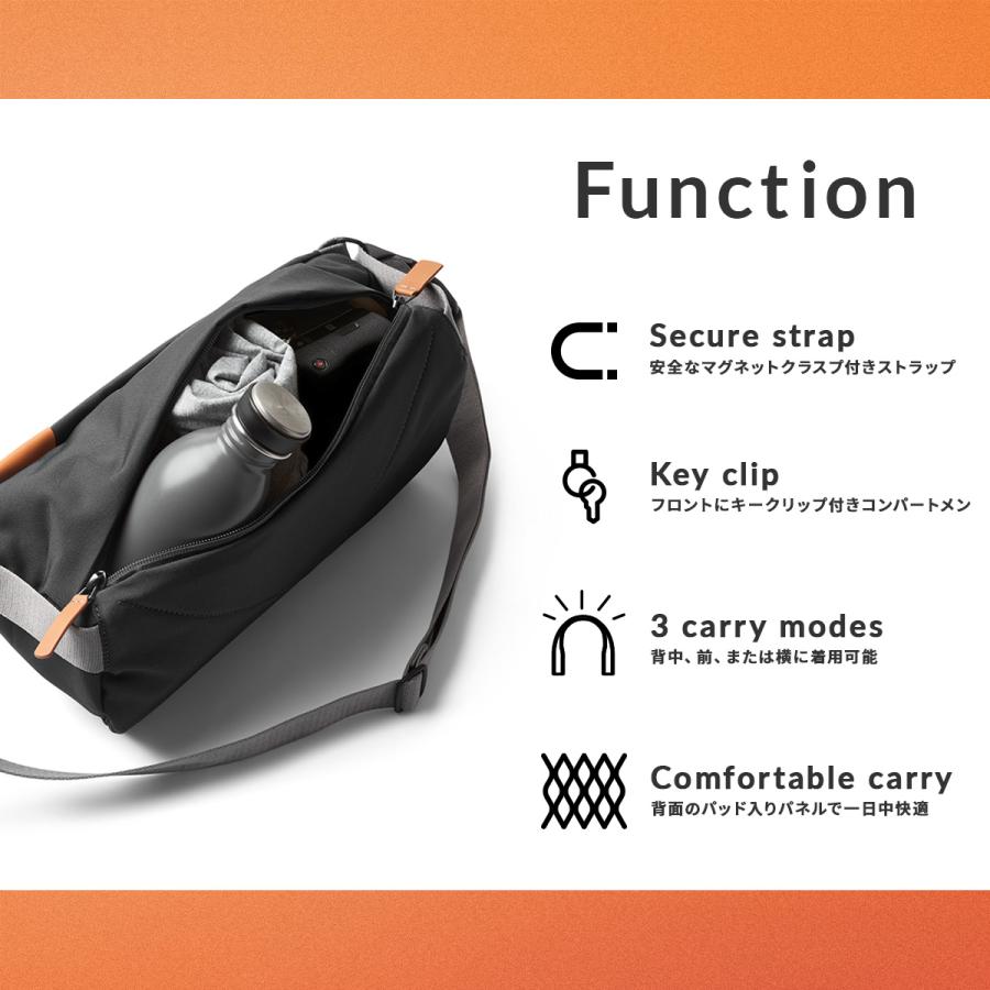 Bellroy Classic Sling ベルロイ クラシックスリング ボディバッグ ショルダー メンズ レディース ブランド 小さめ 軽量 拡張 斜めがけ 7L A5 BSLA 6年保証 | Bellroy | 19
