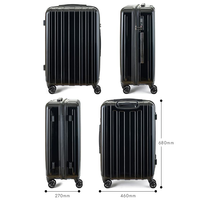アジア・ラゲージ スーツケース Mサイズ 60L 超軽量 中型 静音