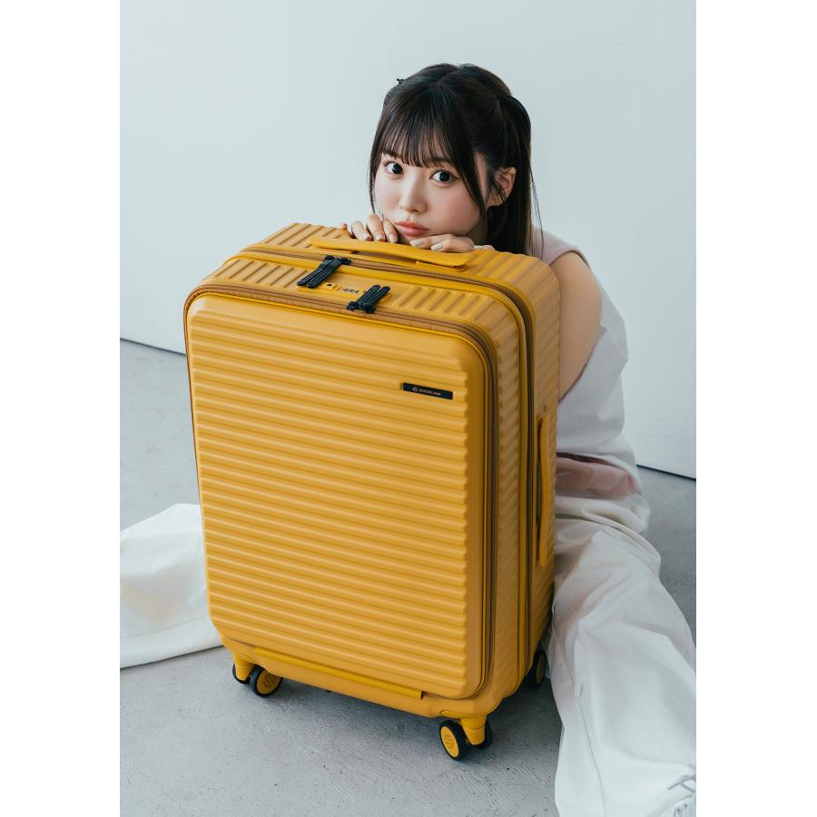 エッジリンク スーツケース Mサイズ 52L 軽量 中型 フロントオープン