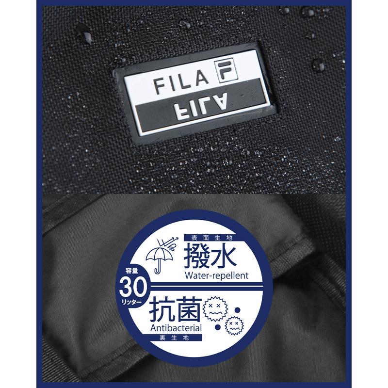 FILA フィラ リュック 30L 大容量 女子 男子 軽量 撥水 抗菌 黒 中学生 高校生 通学 スクエア ボックス型 スクールバッグ スクバ A4 B4 7765 在庫限り｜business-bugs｜20