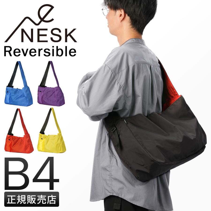 NESK ネスク ショルダーバッグ リバーシブル メンズ レディース 斜めがけ 大きめ 大容量 A4 B4 NESK NS-007 ...