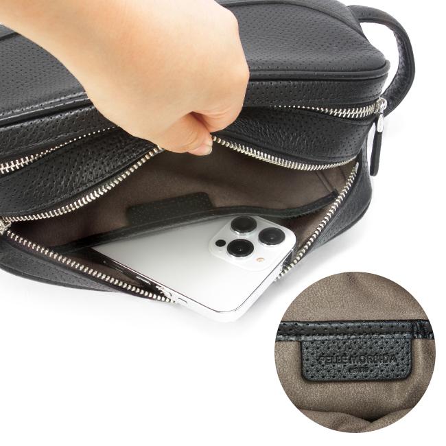 ペッレモルビダ メイデンボヤージュ クラッチバッグ PELLE MORBIDA PMO-MB028P 本革 パンチングレザー 2室 サードバッグの画像