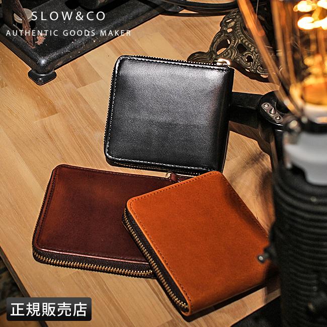 SLOW（スロウ） 財布 二つ折り財布 box型小銭入れ 本革 レザー