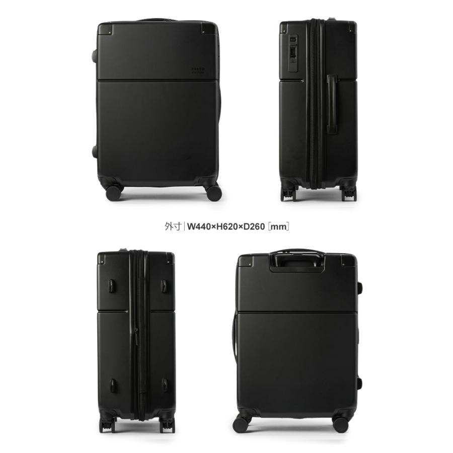 TAKEO KIKUCHI ブラック 4輪スーツケース 55L/64L 拡張機能 TAKEO