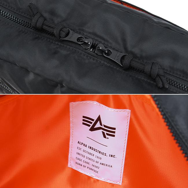 アルファインダストリーズ MA-1タイプ ショルダーバッグ 軽量 ナイロン A4用紙 メンズ ALPHA INDUSTRIES TZ1088-66013 在庫限り｜business-bugs｜12