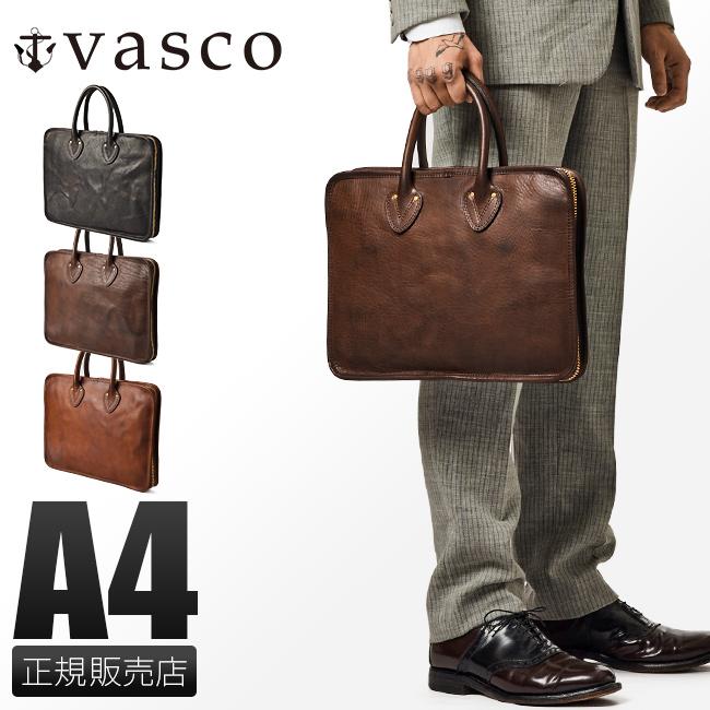 美品 VASCO ブリーフケース オールレザー ビジネスバッグ A4可 vasco（ヴァスコ） ビジネスバッグ メンズ 50代 40代 通勤 日本製 本革
