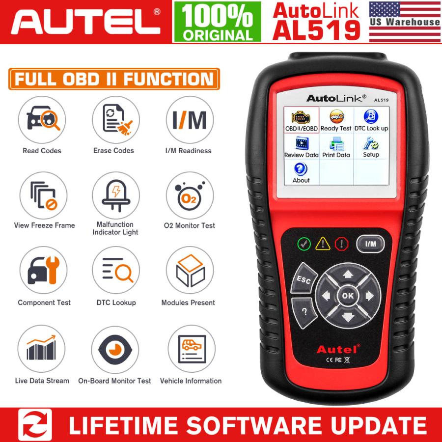 [Autel] Autolink AL519 OBD2スキャナー 自動車診断機 英語説明書 ABS SRS診断スキャンツール OBD2システム自動車bmw benz audiなどの