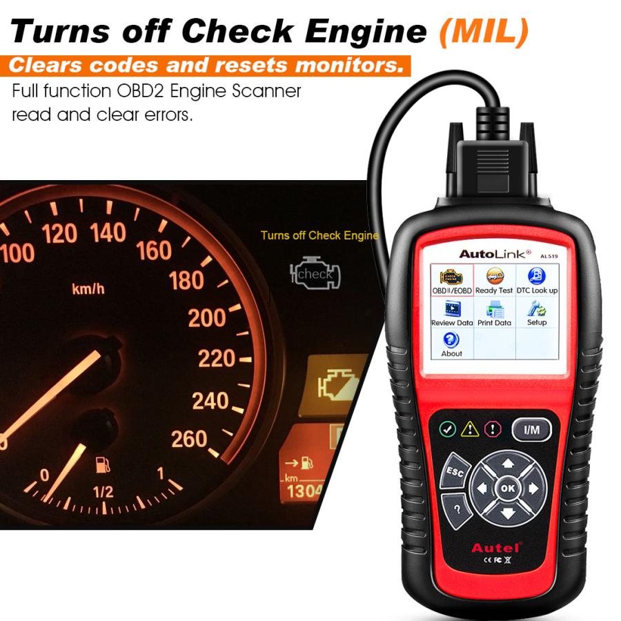 Autel] Autolink AL519 OBD2スキャナー 自動車診断機 英語説明書 ABS
