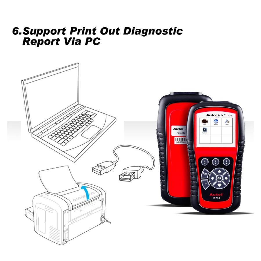 Autel] 故障診断機 海外ヴァージョン Autolink（AL-619）ABS SRS OBD2