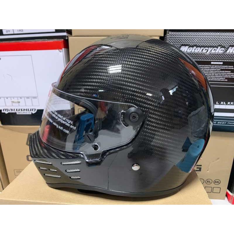 装飾用ヘルメット　ライダーズ　カーボンファイバー　フルフェイスヘルメット　ATV-8シリーズ　艶有り黒　かっこいい　公道使用不可